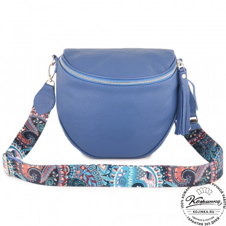 Женская кожаная сумка "Либерти" (синяя)