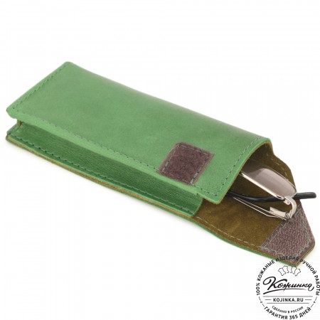 Кожаный футляр для очков "Марокко" (зеленый)