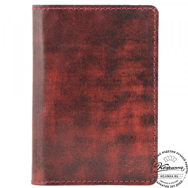 Кожаный бумажник для документов "Неаполь" (красный глянец). фото 1