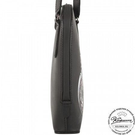  Кожаная сумка "Родос" "Мотоцикл" (черная)