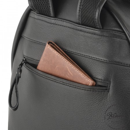 Кожаный рюкзак "Старк" (чёрный)