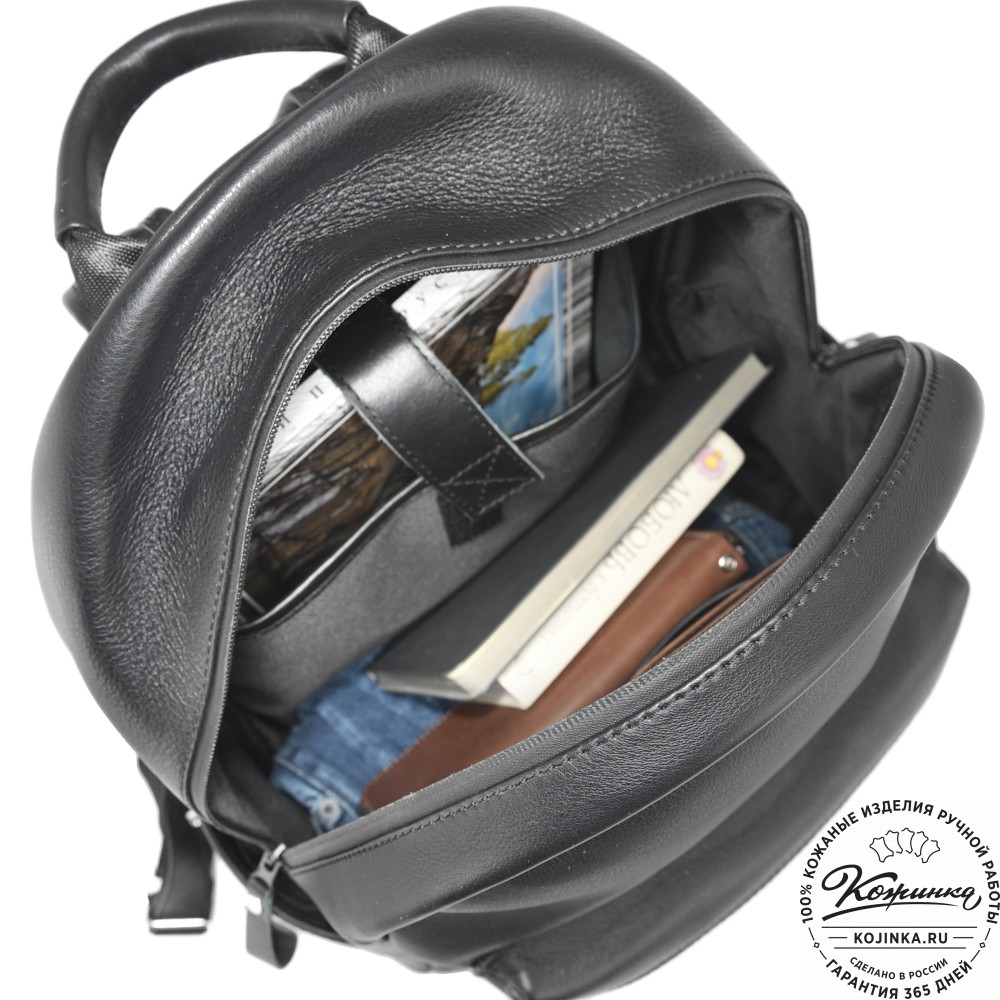 Кожаный рюкзак "Старк" (чёрный)