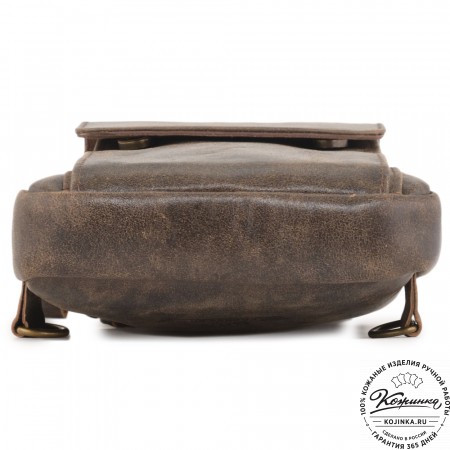 Кожаная нагрудная сумка "Стивен" (коричневая наппа)