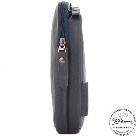 Кожаный клатч "Денвер" (синий)