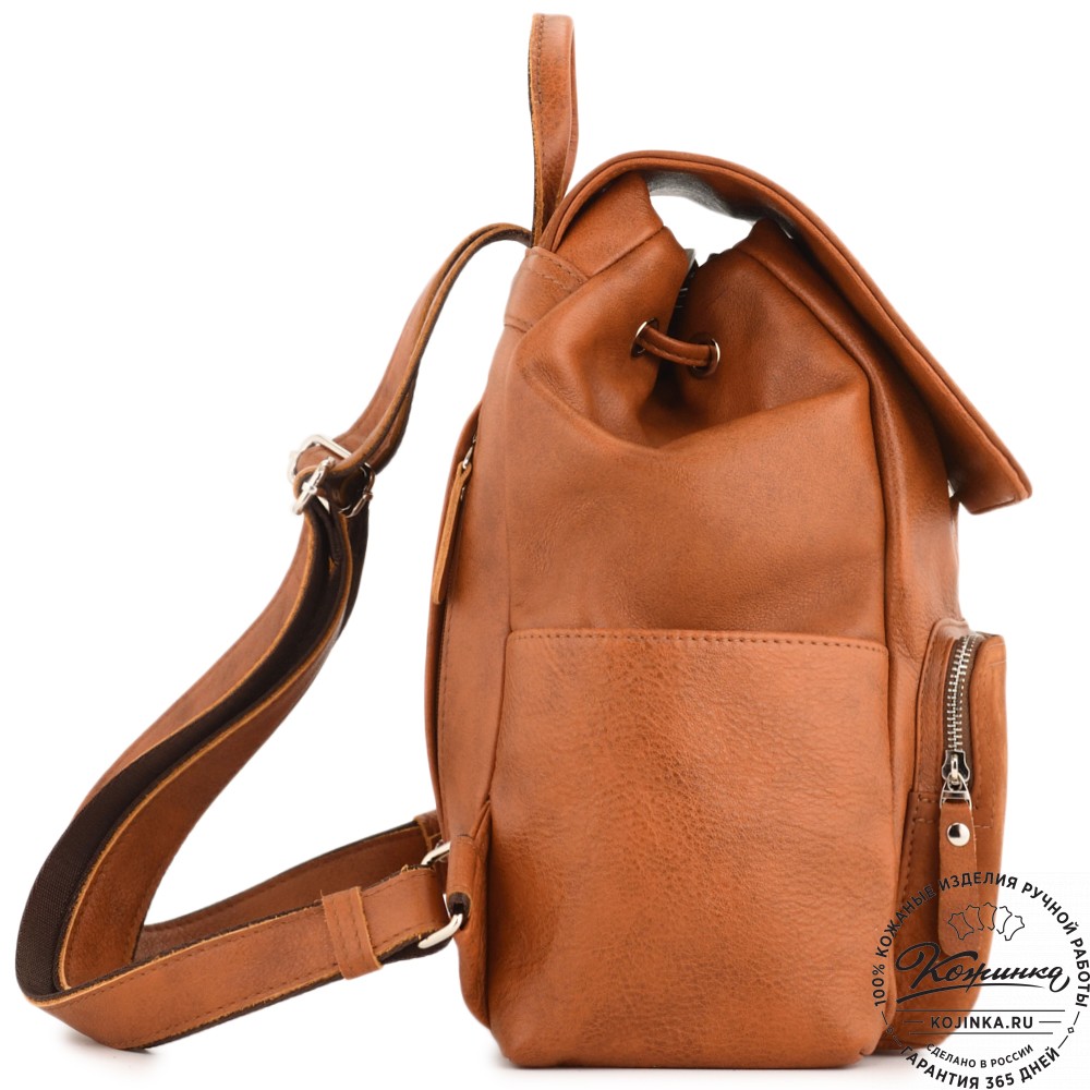 Женский кожаный рюкзак "Франческа" (рыжий)