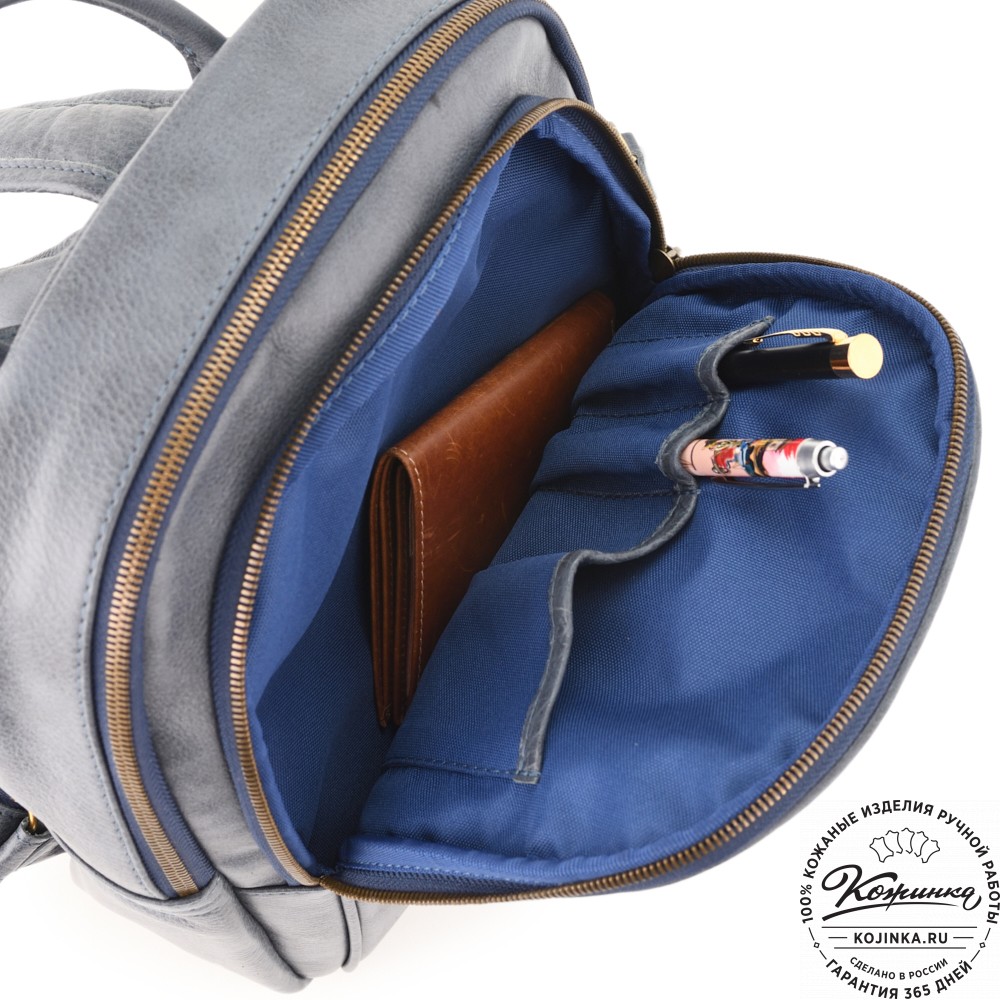 Кожаный рюкзак "Рамона" (джинс)