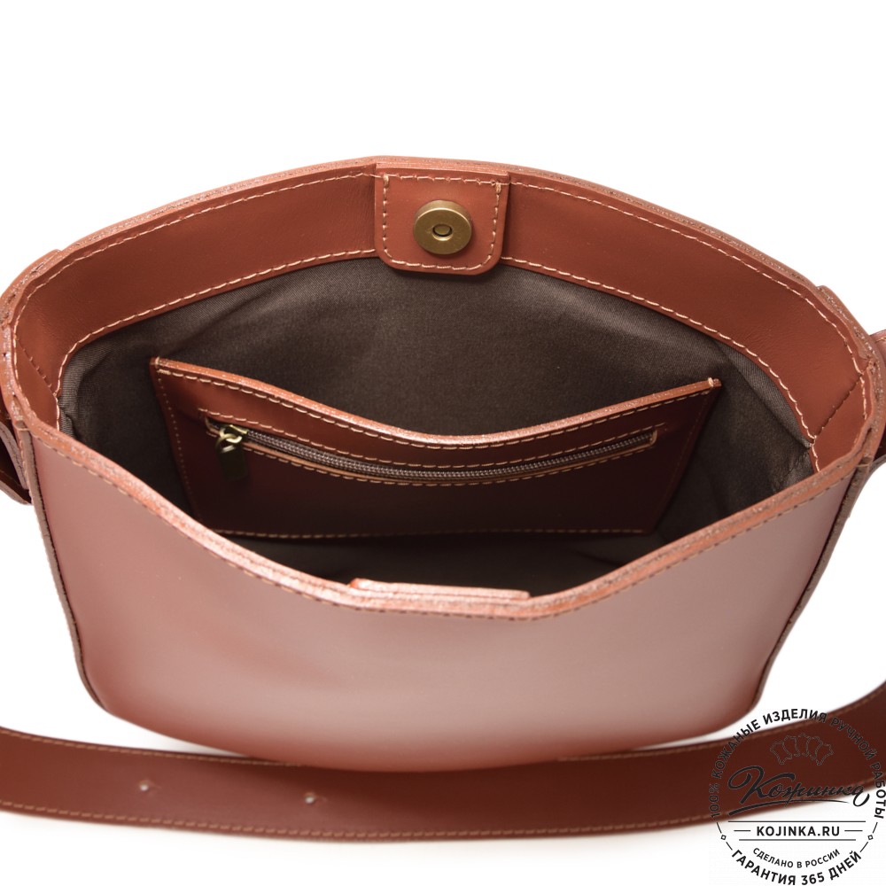 Женская кожаная сумка "Кантри" (коньяк)