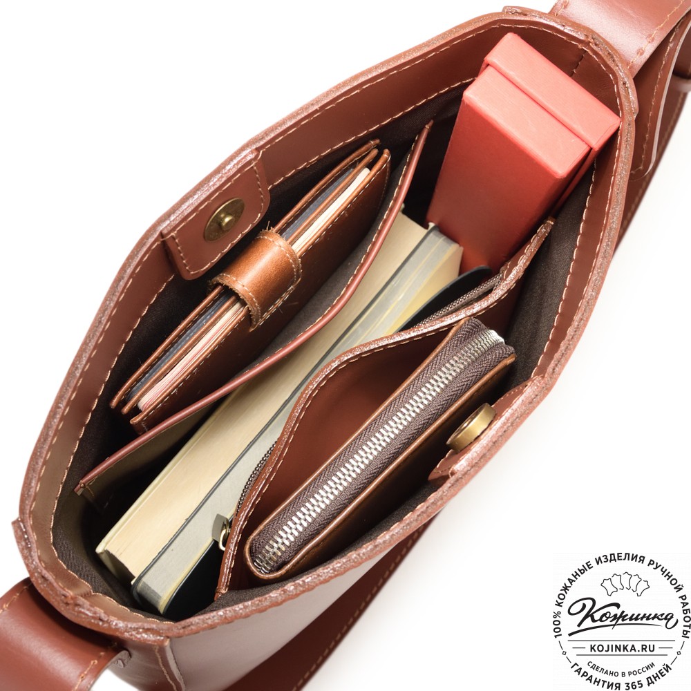 Женская кожаная сумка "Кантри" (коньяк)