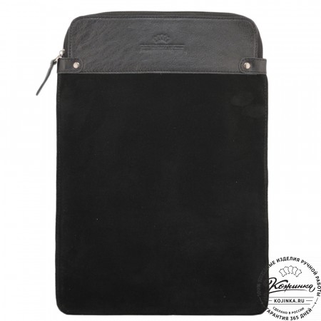 Чехол для ноутбука "Колизей" (велюр/кожа) черный