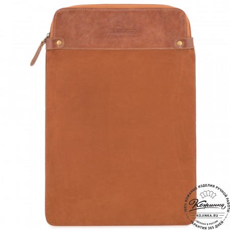Чехол для ноутбука "Колизей" (велюр/кожа) рыжий