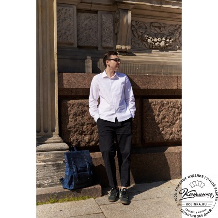 Кожаный рюкзак "Индиго" (электрик крейзи)