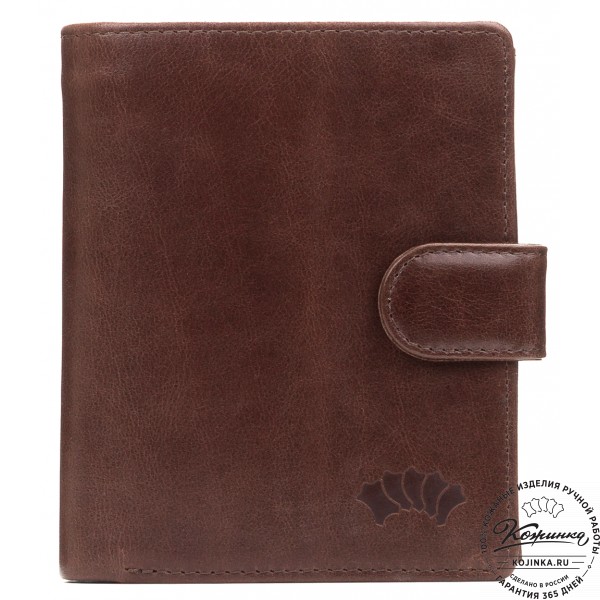 Кожаное портмоне "Пушкин" (коричневое). фото 1