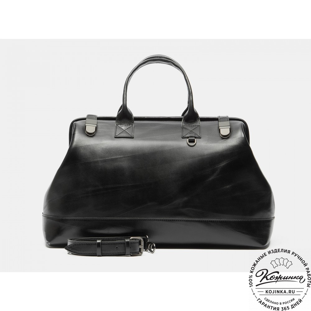 Кожаная дорожная сумка "Вояж" (чёрная)