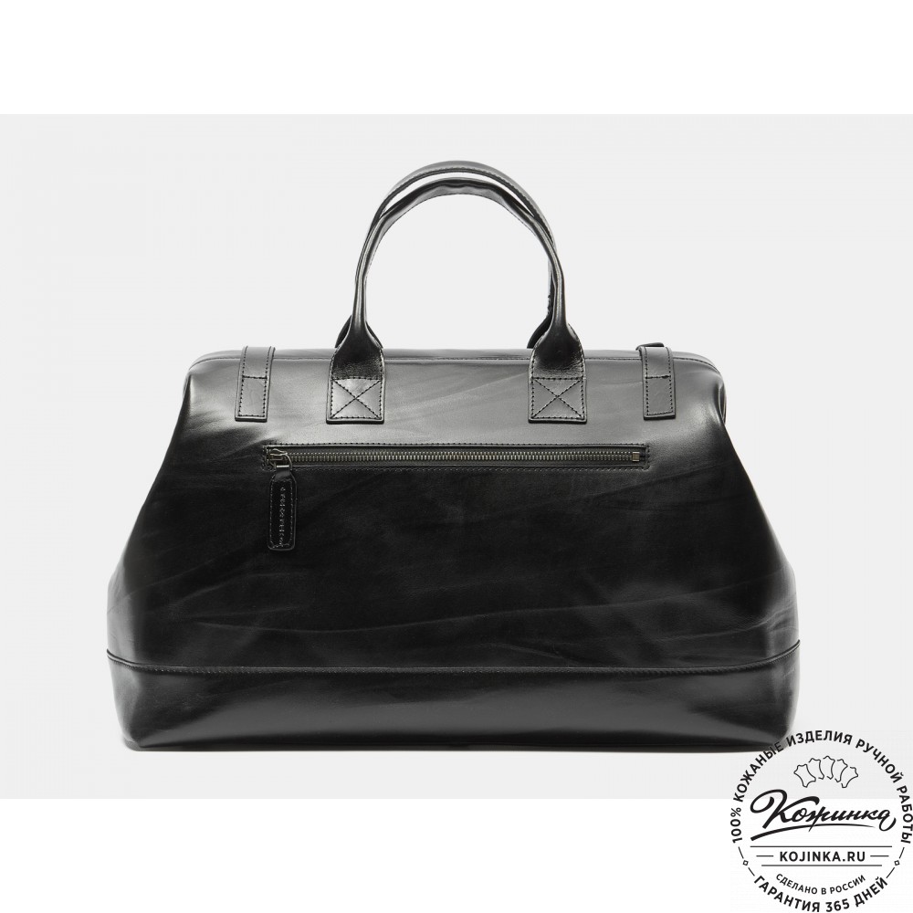 Кожаная дорожная сумка "Вояж" (чёрная)