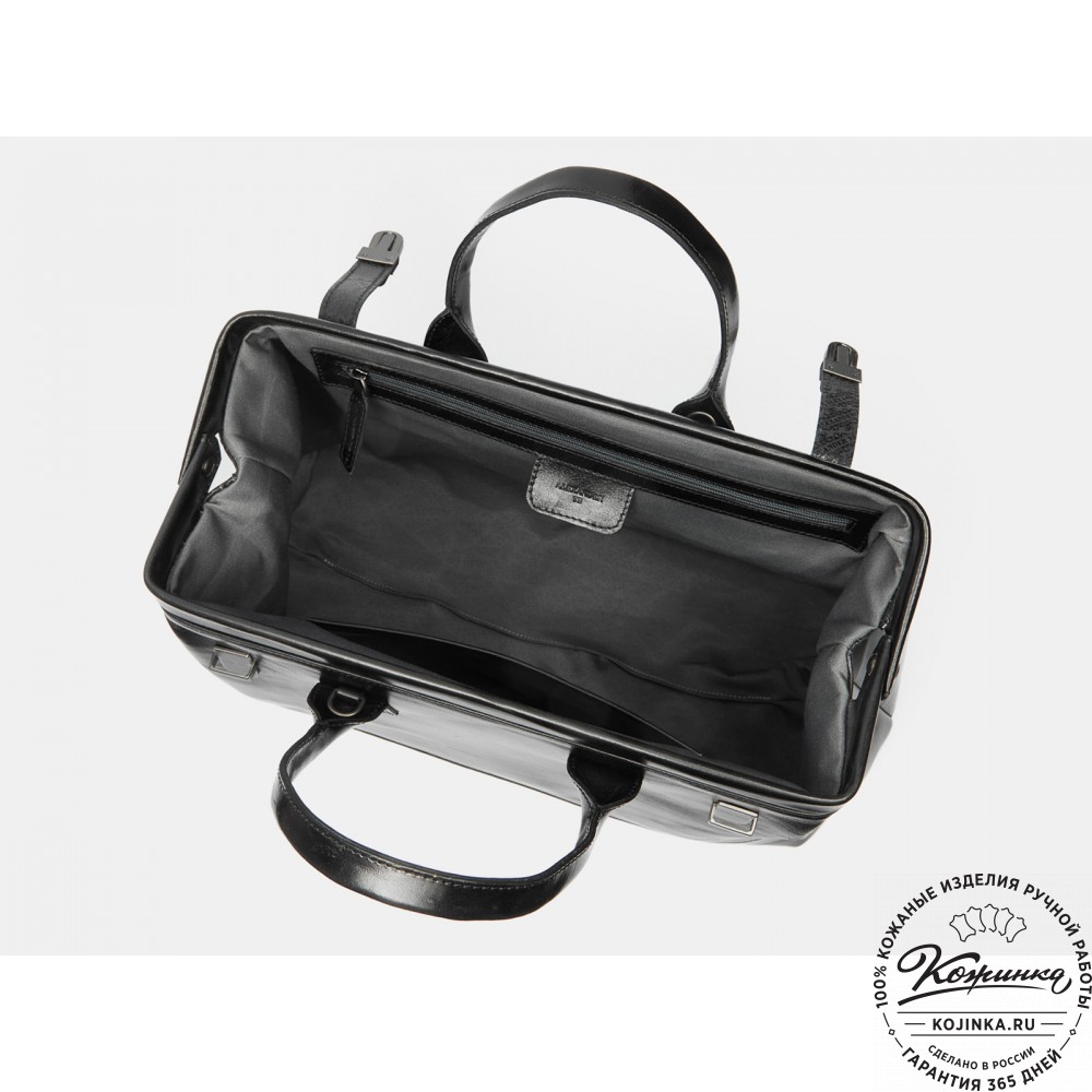 Кожаная дорожная сумка "Вояж" (чёрная)
