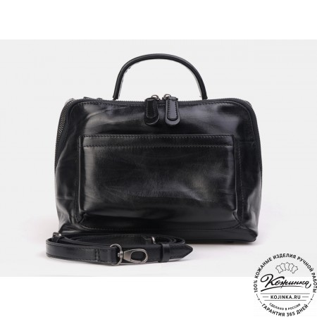 Женская кожаная сумка "Крис" (чёрная)