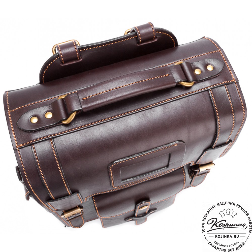 Кожаный ранец-портфель "Джонн" (темно-коричневый)