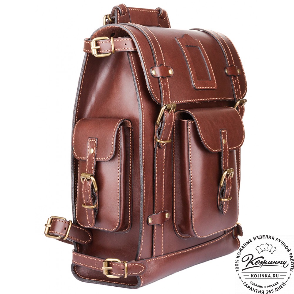 Кожаный ранец "Максимус 3" (коричневый)
