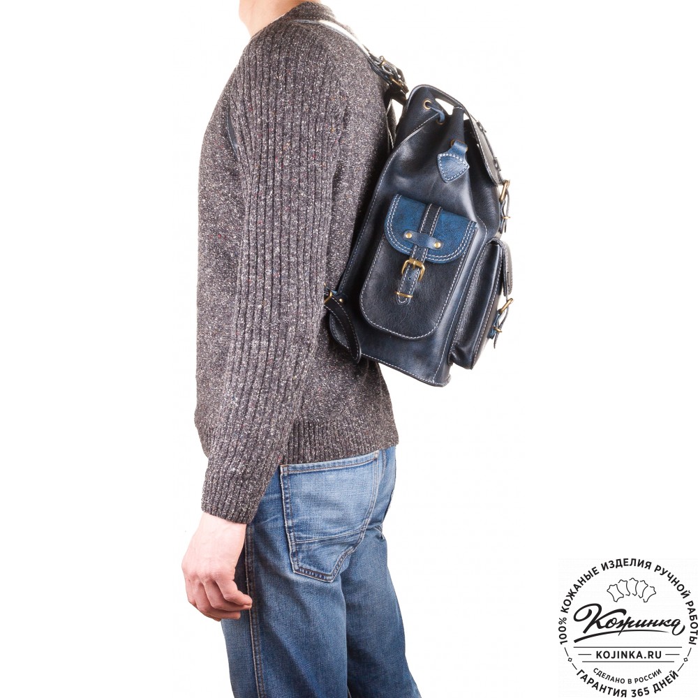 Кожаный рюкзак "Патриот" (тёмно-коричневый)