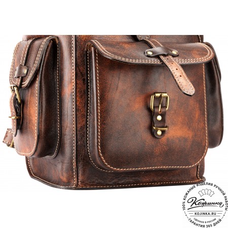 Кожаный рюкзак "Патриот" (коричневый эксклюзив)