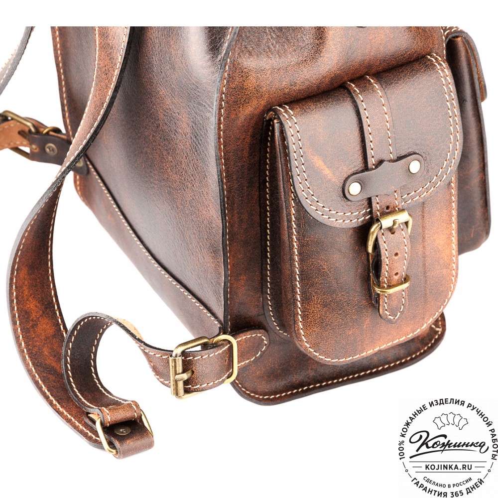 Кожаный рюкзак "Патриот" (коричневый эксклюзив)