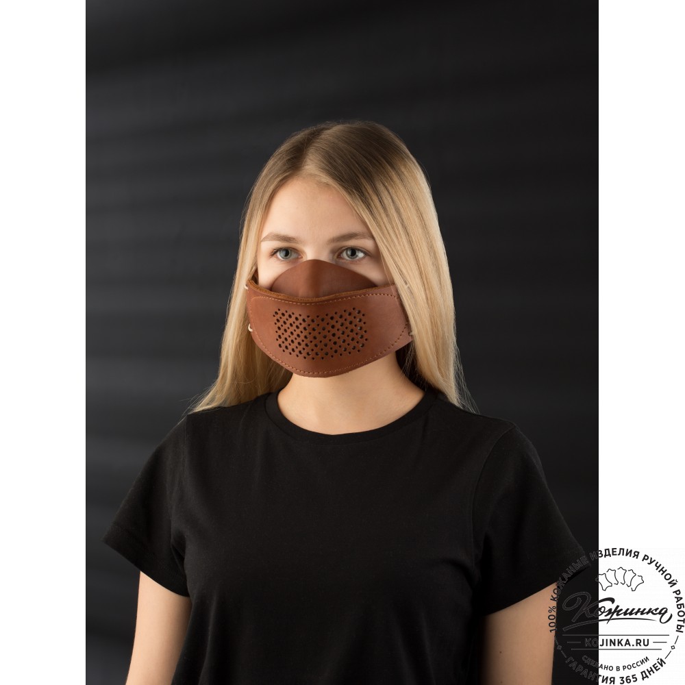 Кожаная маска Бампер (коричневая)