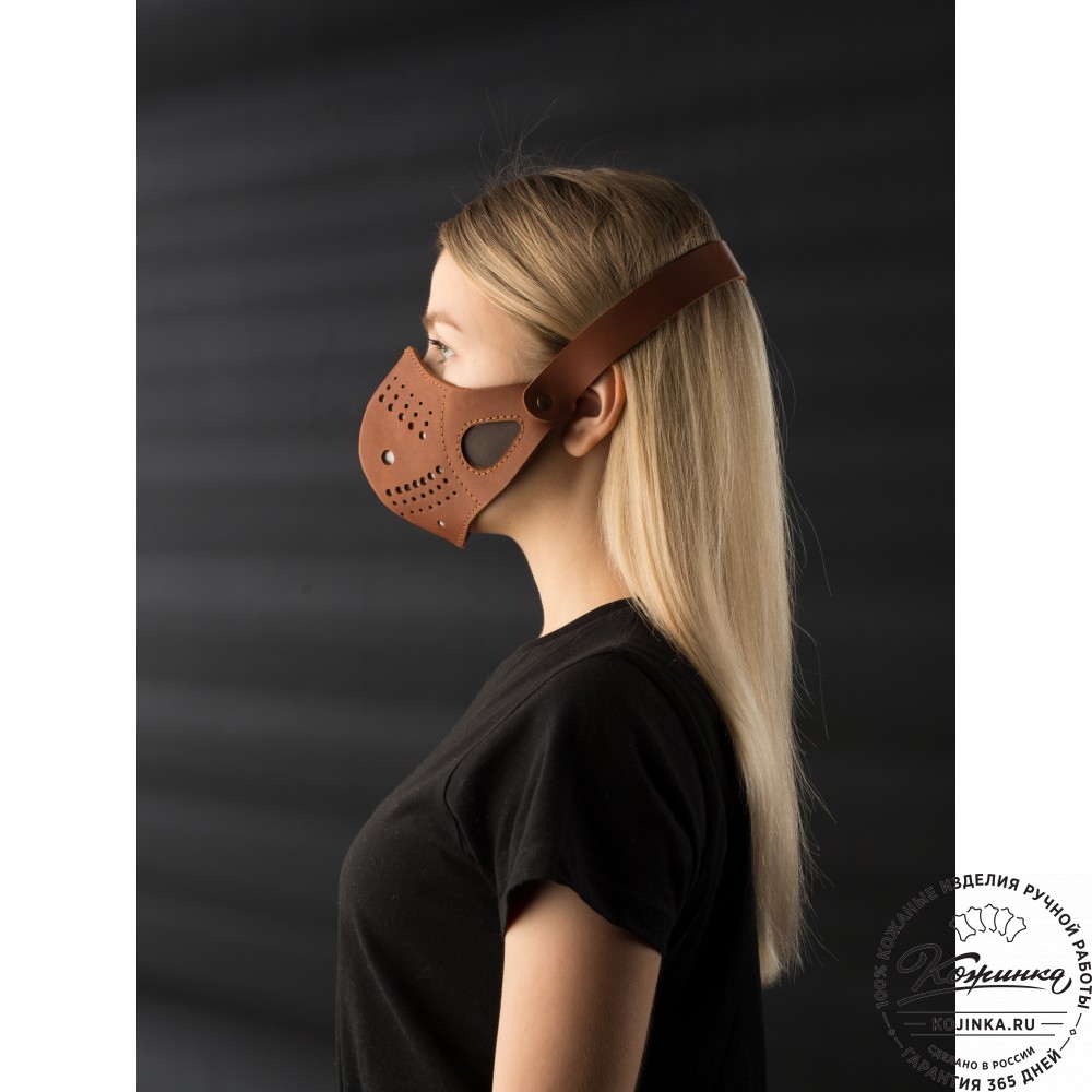 Кожаная маска Бионик (коричневая)