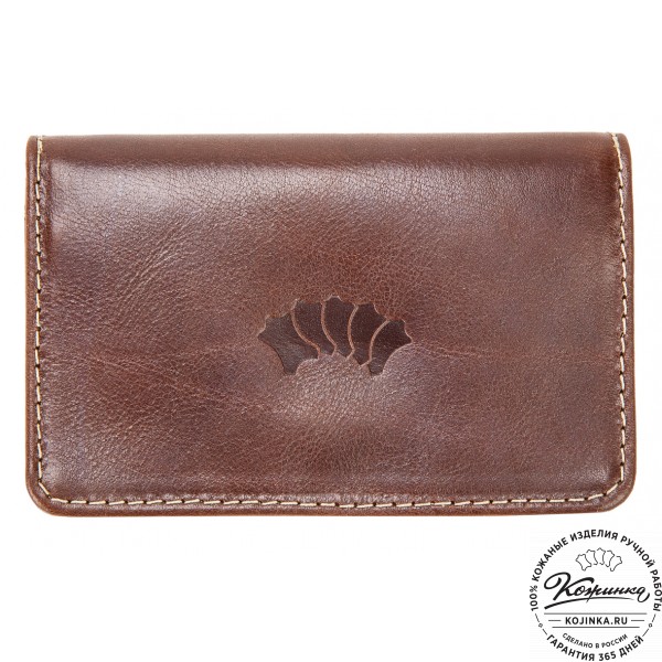 Кожаный картхолдер "Аляска" (коричневый). фото 1