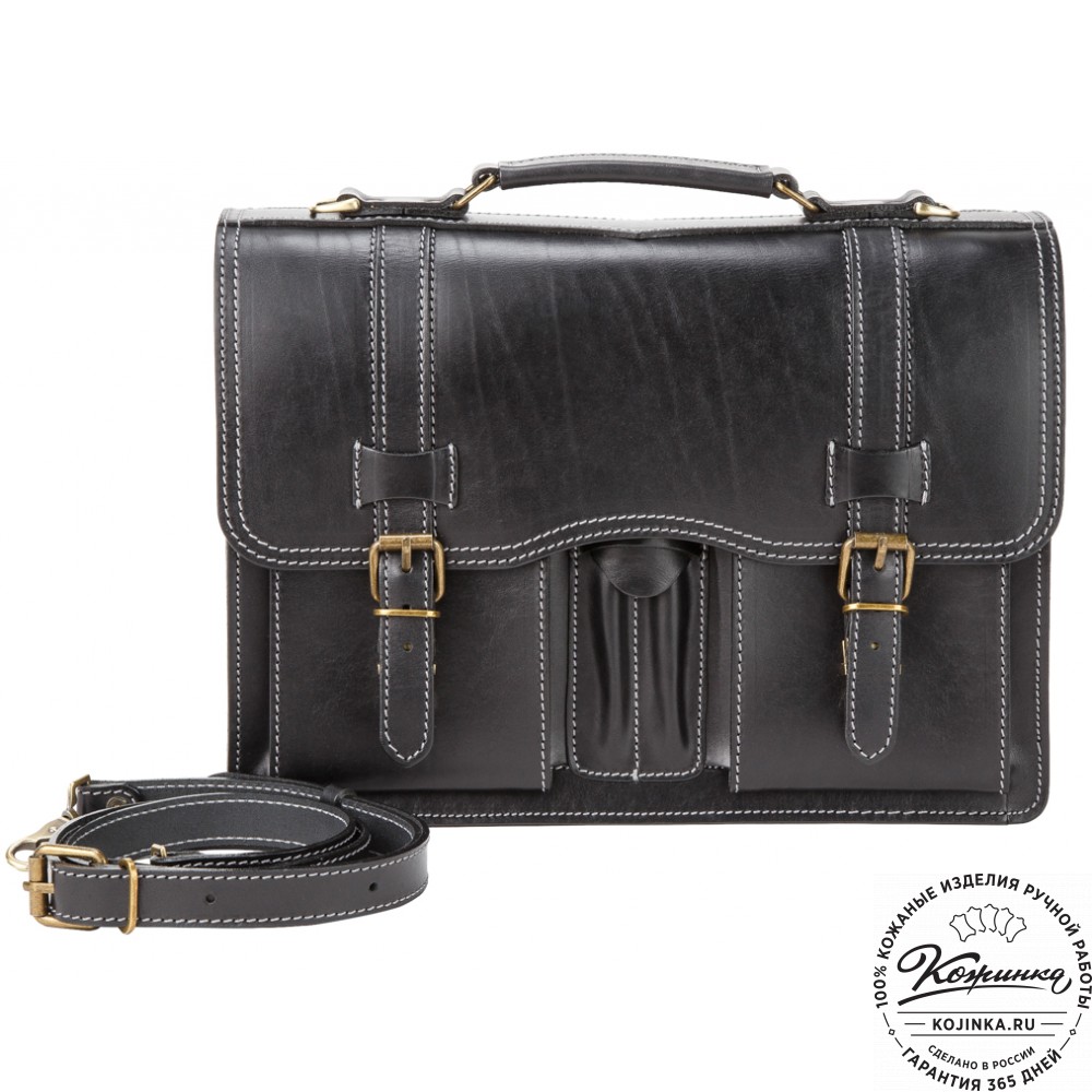 Кожаный портфель "Юрист"  (черный)