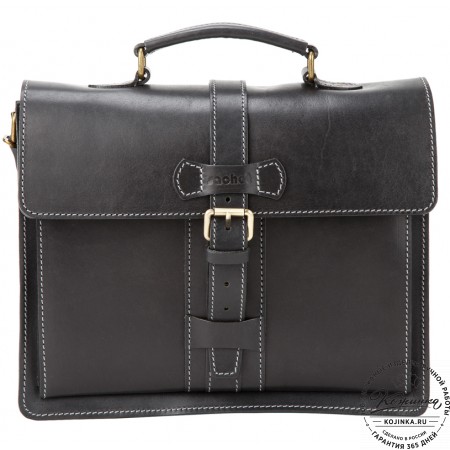 Мужской кожаный портфель "Премьер" (чёрный)