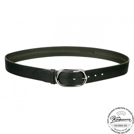 Кожаный ремень B40-1302 (зелёный)