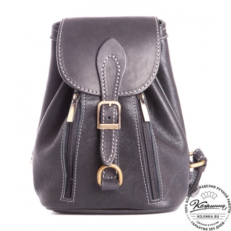 Женский кожаный рюкзак "Колибри" (черный)