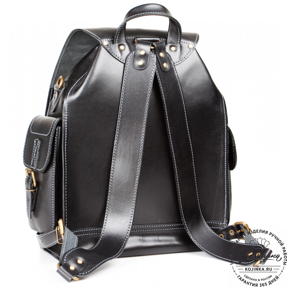 Кожаный рюкзак "Кэмэл" (чёрный)