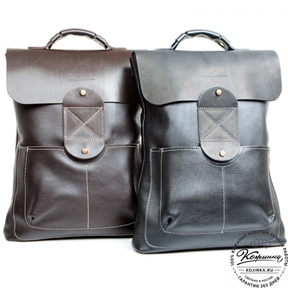 Кожаный рюкзак "Спэйс" (темно-коричневый)