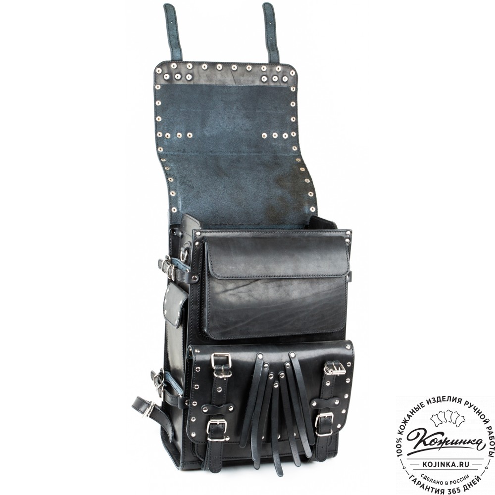 Мужской кожаный рюкзак "Легион-Харлей" (черный)