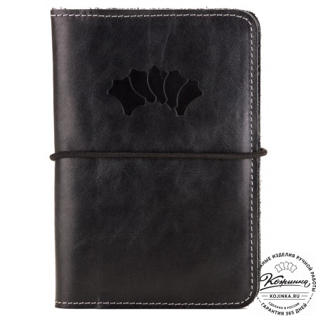 Кожаная обложка на паспорт Прага (черная)
