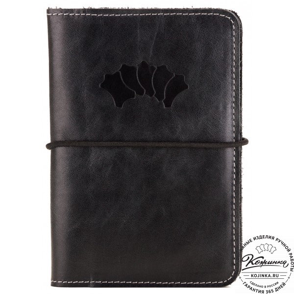 Кожаная обложка на паспорт Прага (черная). фото 1