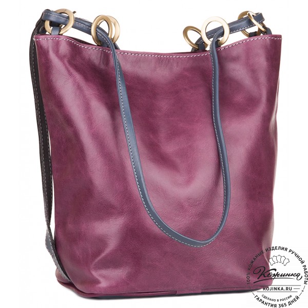 Кожаная сумка "Хлоя" (сирень). фото 1
