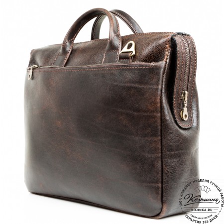 Кожаная деловая сумка "Гранд" (коричневый эксклюзив)