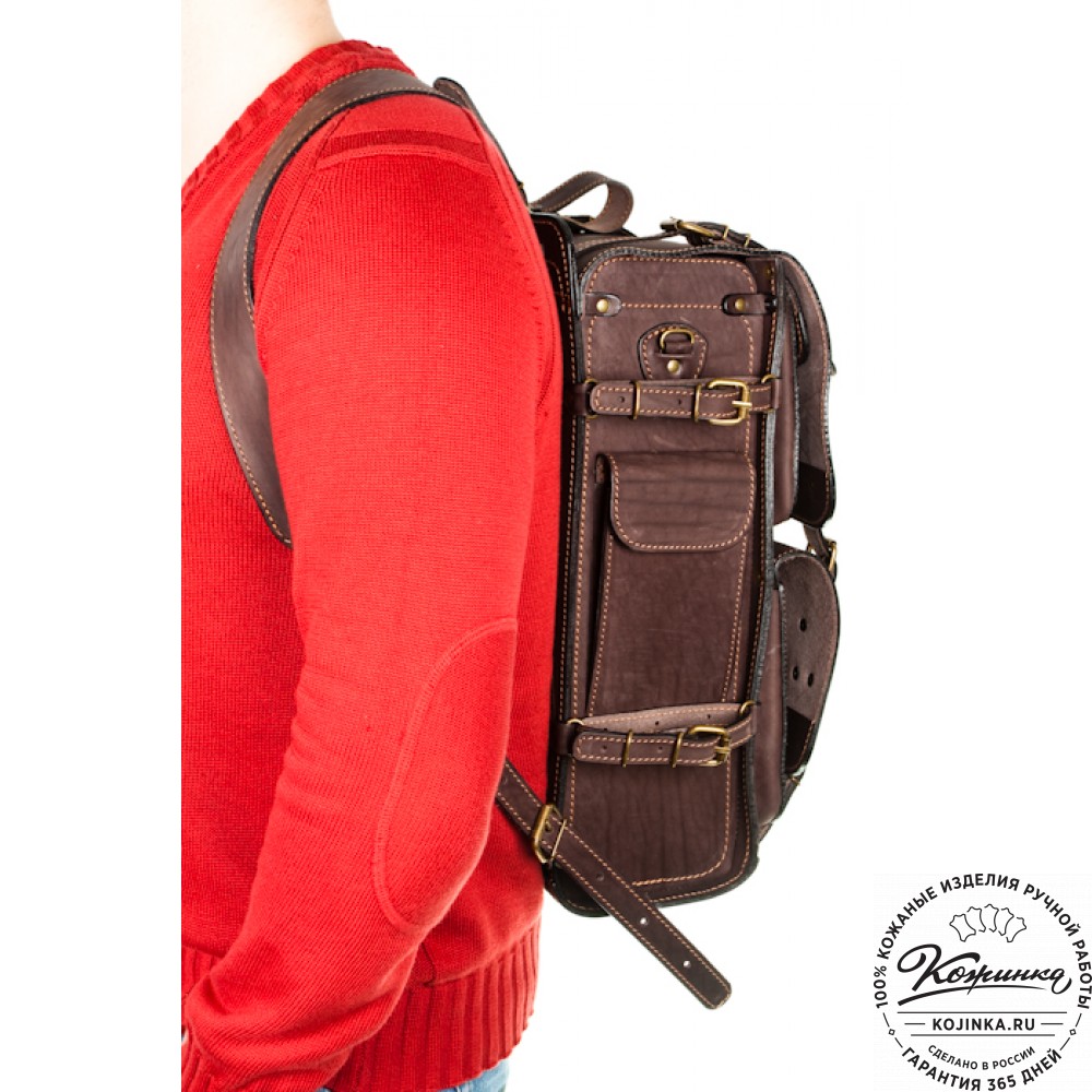 Мужской кожаный рюкзак "Легион" (старение рыжее)