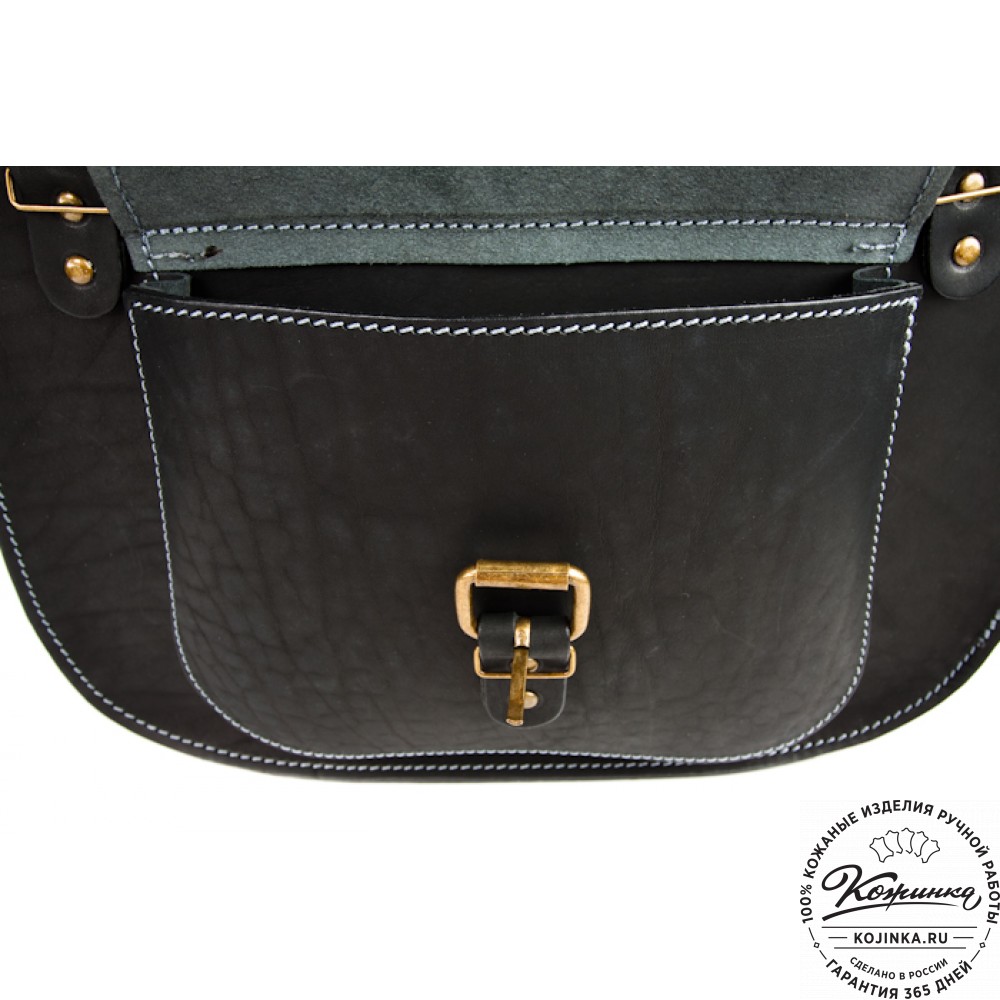 Мужской кожаный рюкзак "Байкер" (чёрный)