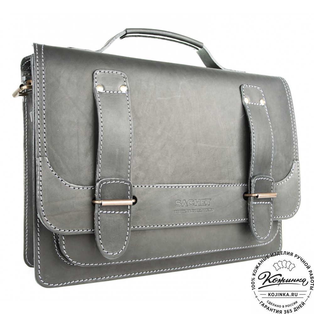 Кожаный портфель "Француз" (черный)