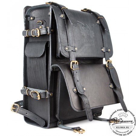 Мужской кожаный рюкзак "Легион" (чёрный)