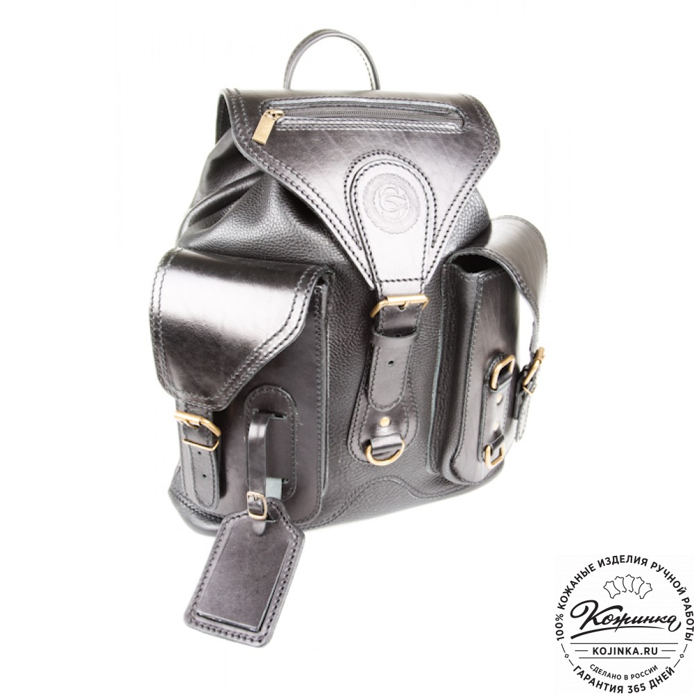 Кожаный рюкзак "Стиль 1" (чёрный)