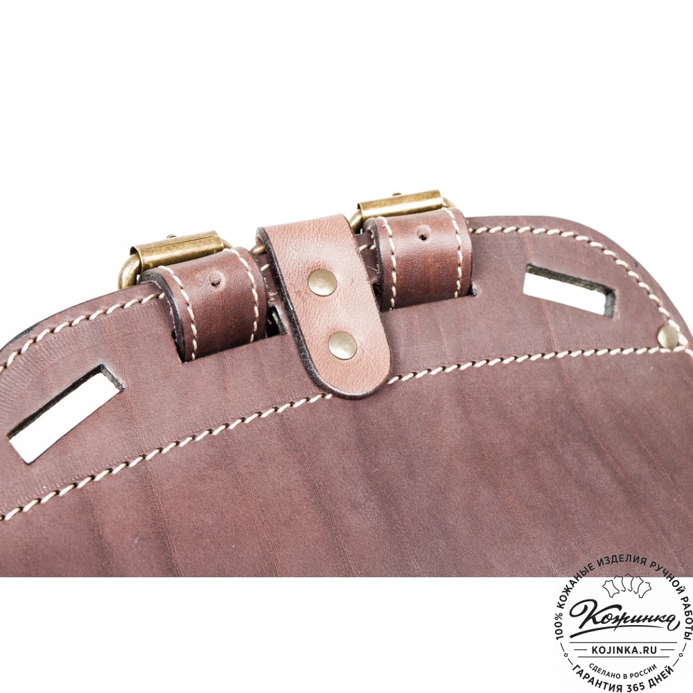 Мужской кожаный рюкзак "Байкер" (коричневый)