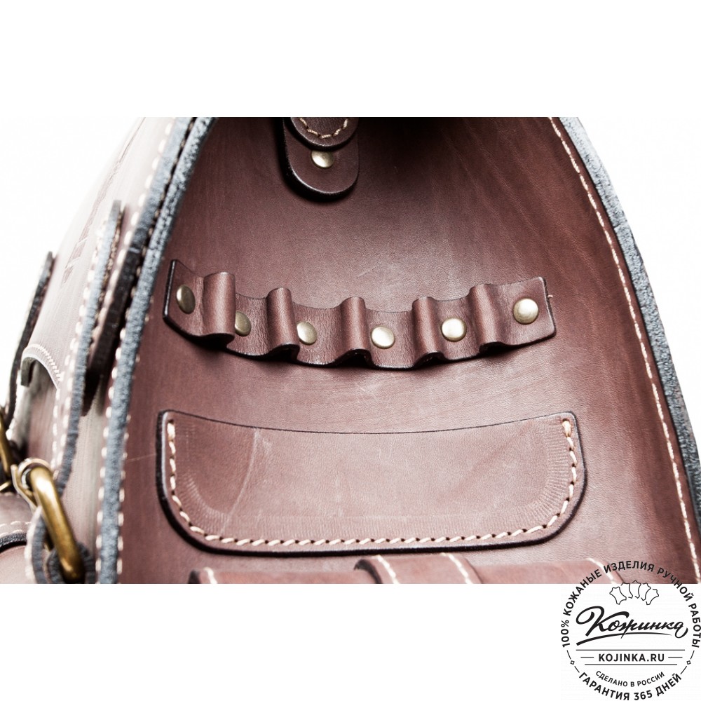 Мужской кожаный рюкзак "Байкер" (коричневый)