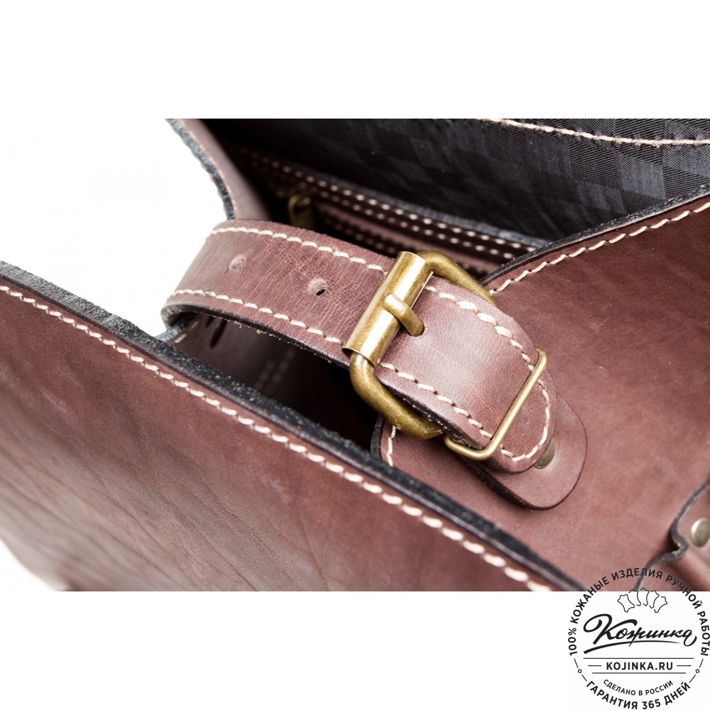 Мужской кожаный рюкзак "Байкер" (коричневый)