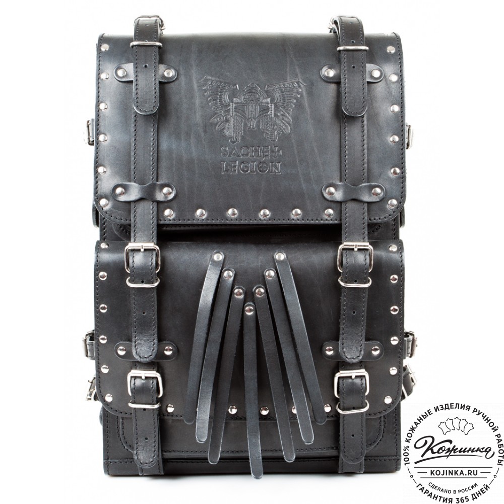 Мужской кожаный рюкзак "Легион-Харлей" (черный)