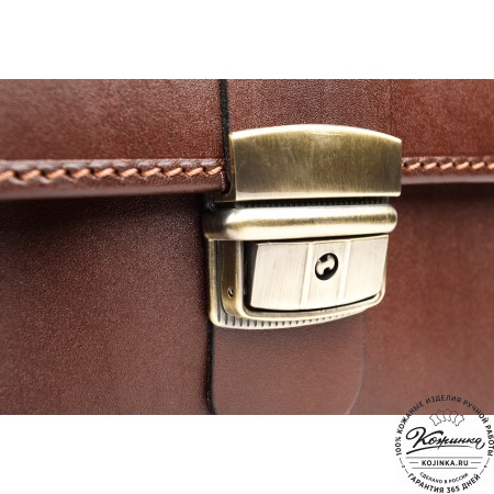 Кожаный деловой портфель "Адвокат-1" (коричневый)