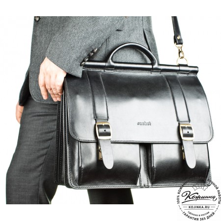 Кожаный портфель "Префект" (чёрный)